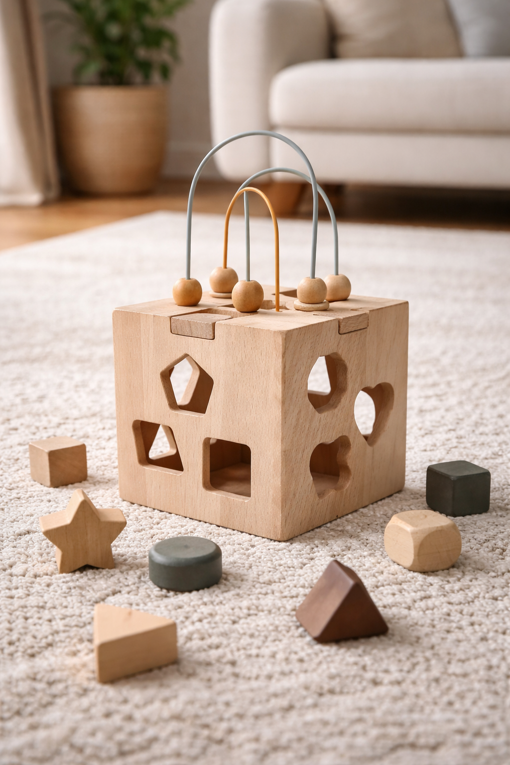 Wooden Montessori Activity Cube