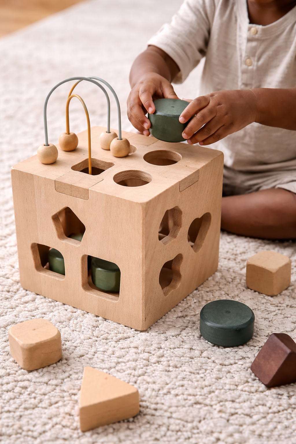 Wooden Montessori Activity Cube