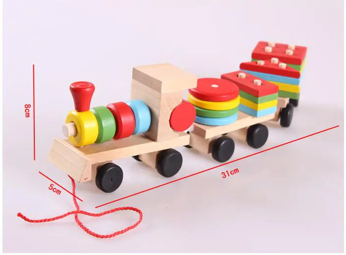 Wooden Pull-Along Train with Shape Matching Toys