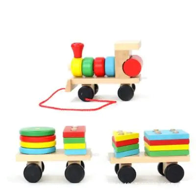 Wooden Pull-Along Train with Shape Matching Toys