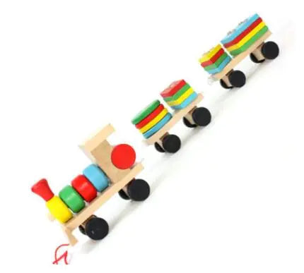 Wooden Pull-Along Train with Shape Matching Toys